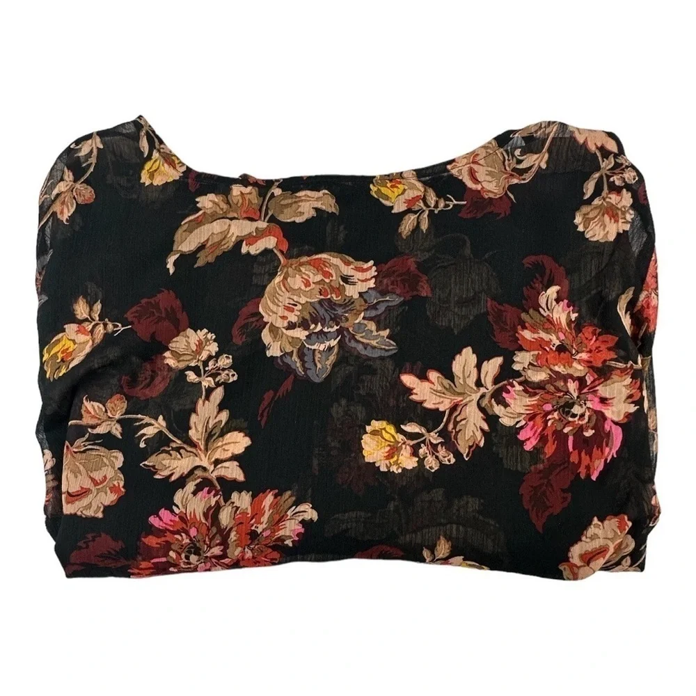 Signature Collection Hi Low Black Floral Sheer Blouse Size 3X - Picture 6 of 7